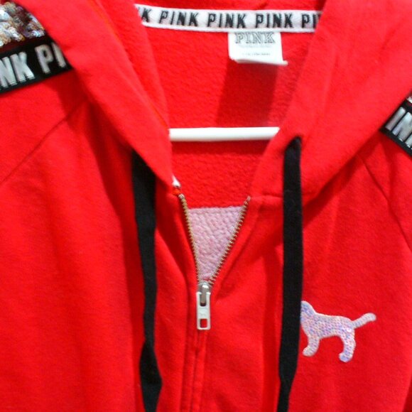 VICTORIA'S SECRET SET track Suit Joggers Hoody Red NWOT Size L - Picture 4 of 13